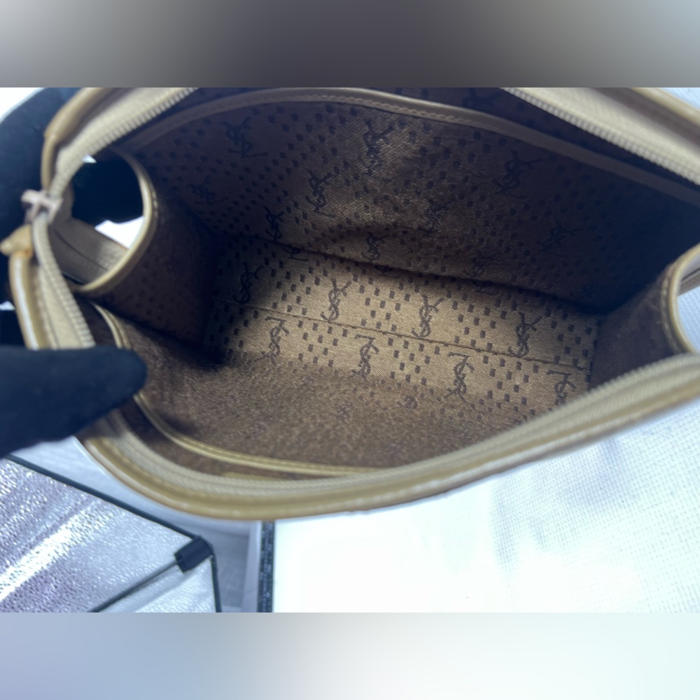 7034: Vintage Yves Saint Laurent YSL Ribbed Canvas Clutch Pouch - Picture 12 of 16